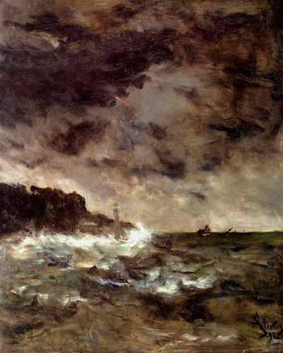 Stevens Alfred A Stormy Night A4 Photo Print