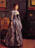 Stevens Alfred Portrait Of A Woman In Blue A4 Photo Print