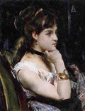 Stevens Alfred Woman Wearing A Bracelet A4 Photo Print