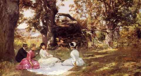 Stewart Julius LeBlanc Picnic Under The Trees A4 Photo Print