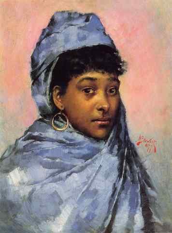 Stewart Julius LeBlanc Young Woman In Blue A4 Photo Print