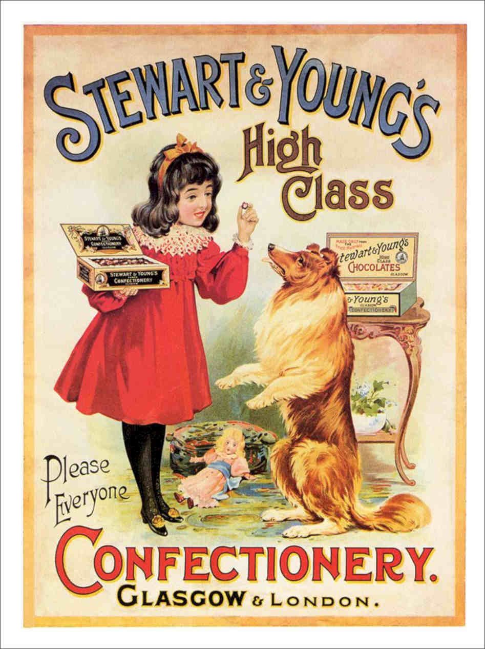 Stewart Young Chocolates 1910s Vintage Retro Advert Poster A4 Photo Print