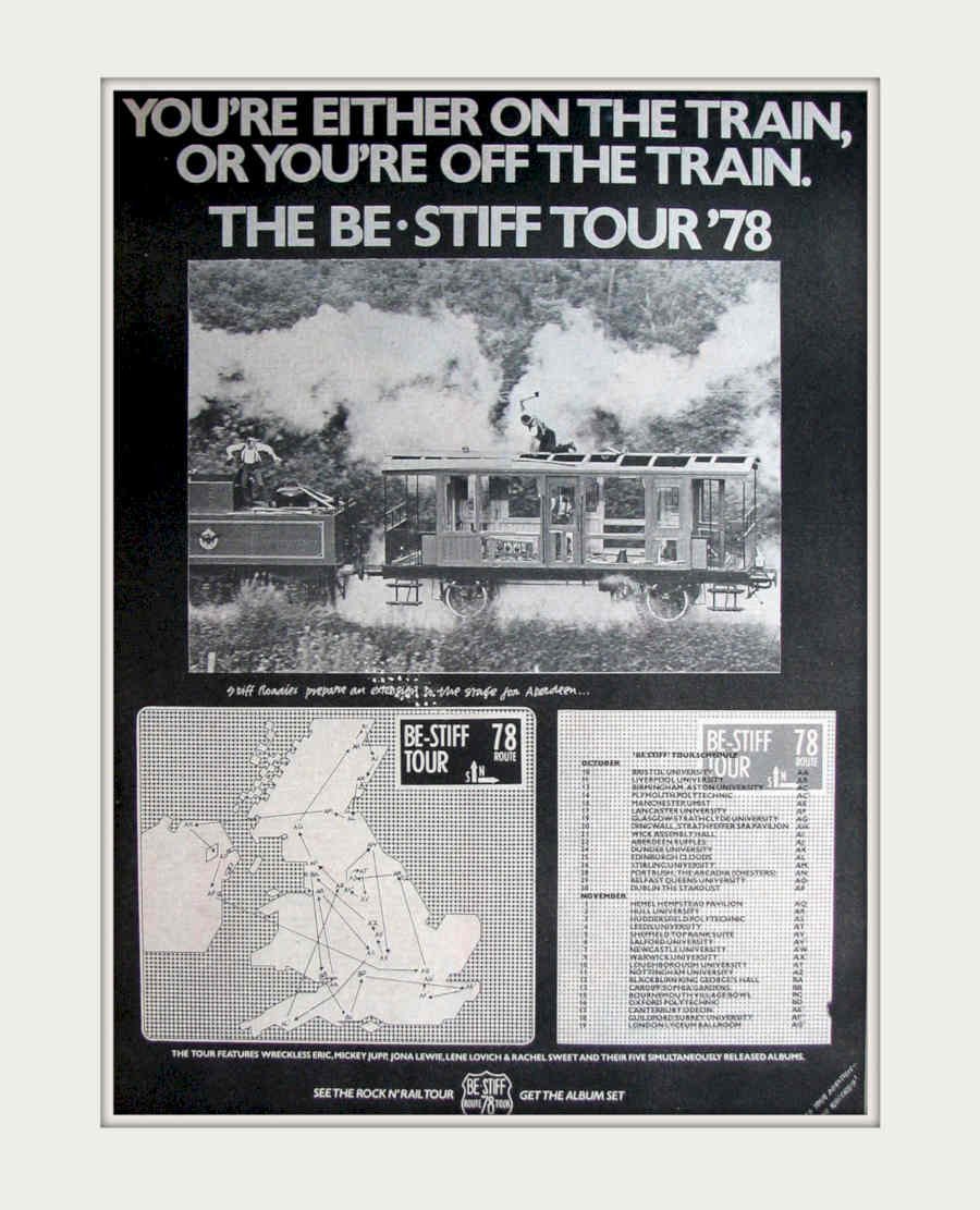 Stiff Tour 1978 Vintage Retro Advert Poster A4 Photo Print