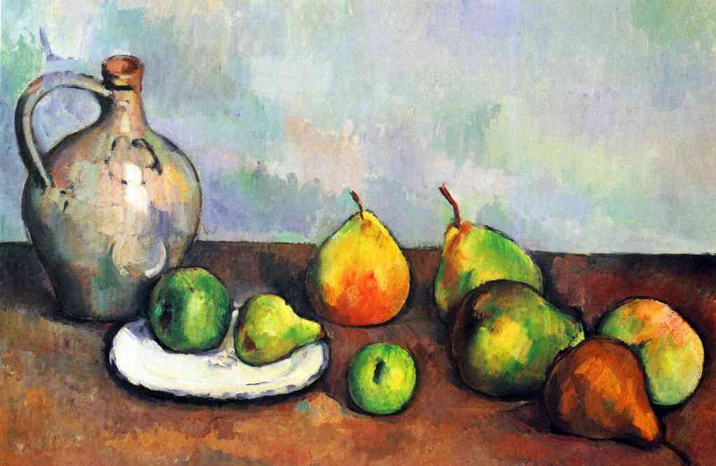 Still Life Jar And Fruit Cezanne A4 Photo Print