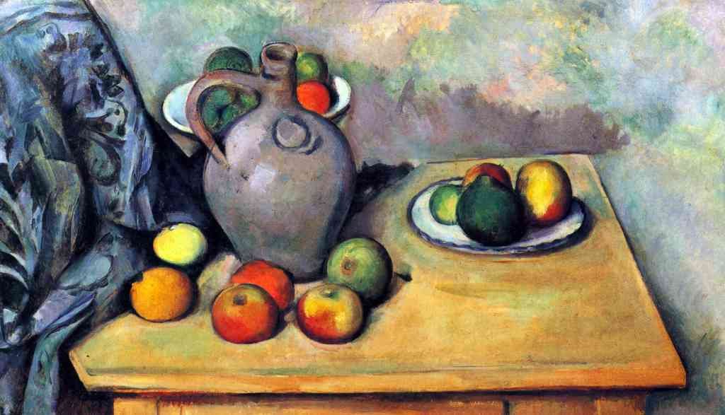 Still Life Pitcher And Fruit On A Table Cezanne A4 Photo Print