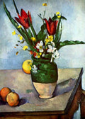 Still Life Tulips And Apples Cezanne A4 Photo Print
