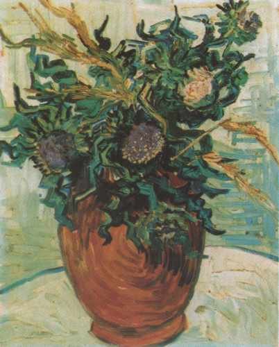 Still Life Vase With Flower And Thistles Auvers Sur Oise 1890 A4 Photo Print