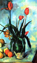Still Life Vase With Tulips Cezanne A4 Photo Print