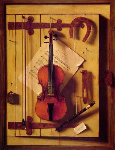 Still Life Violin And Music A4 Photo Print