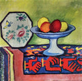 Still Life With Apple Peel And A Japanese Fan August Macke Expressionism A4 Photo Print