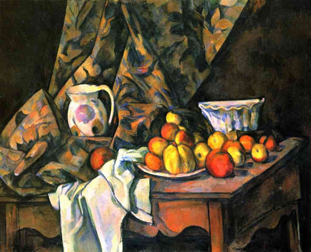 Still Life With Apples And Peaches Cezanne A4 Photo Print