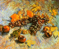 Still Life With Apples Pears Lemons And Grapes A4 Photo Print