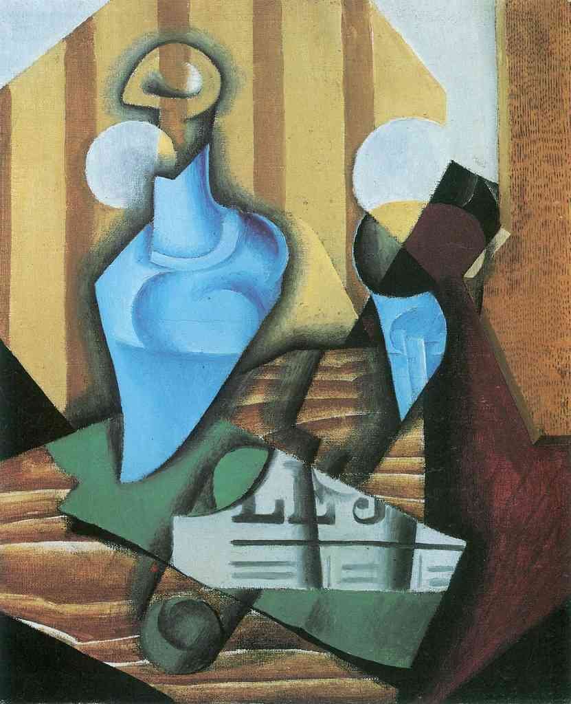 Still Life With Bottle And Glass Juan Gris Abstract Art A4 Photo Print