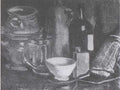 Still Life With Ceramic Dishes Beer Glass And Bottle Nuenen 1884 A4 Photo Print