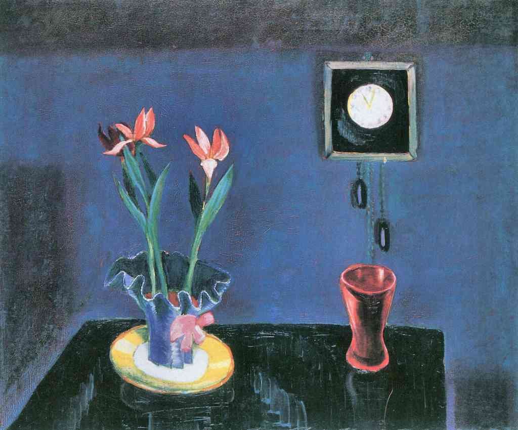 Still Life With Clock And Tulip Pot Walter Gramatte Expressionism A4 Photo Print