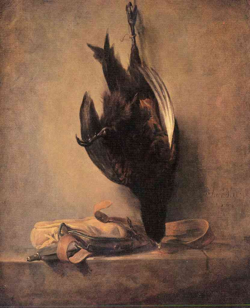 Still Life With Dead Pheasant And Hunting Bag Jean Chardin A4 Photo Print