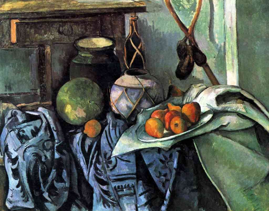 Still Life With Eggplant Cezanne A4 Photo Print