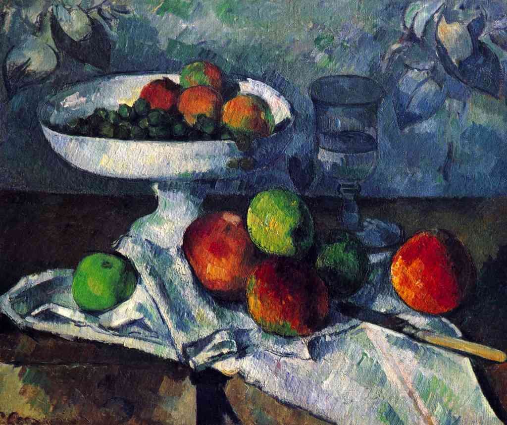 Still Life With Fruit Bowl Cezanne A4 Photo Print