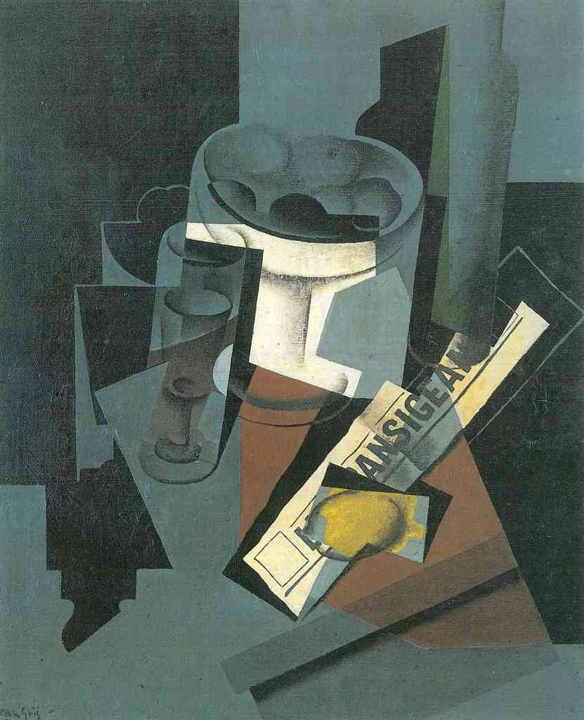 Still Life With Newspaper Juan Gris Abstract Art A4 Photo Print