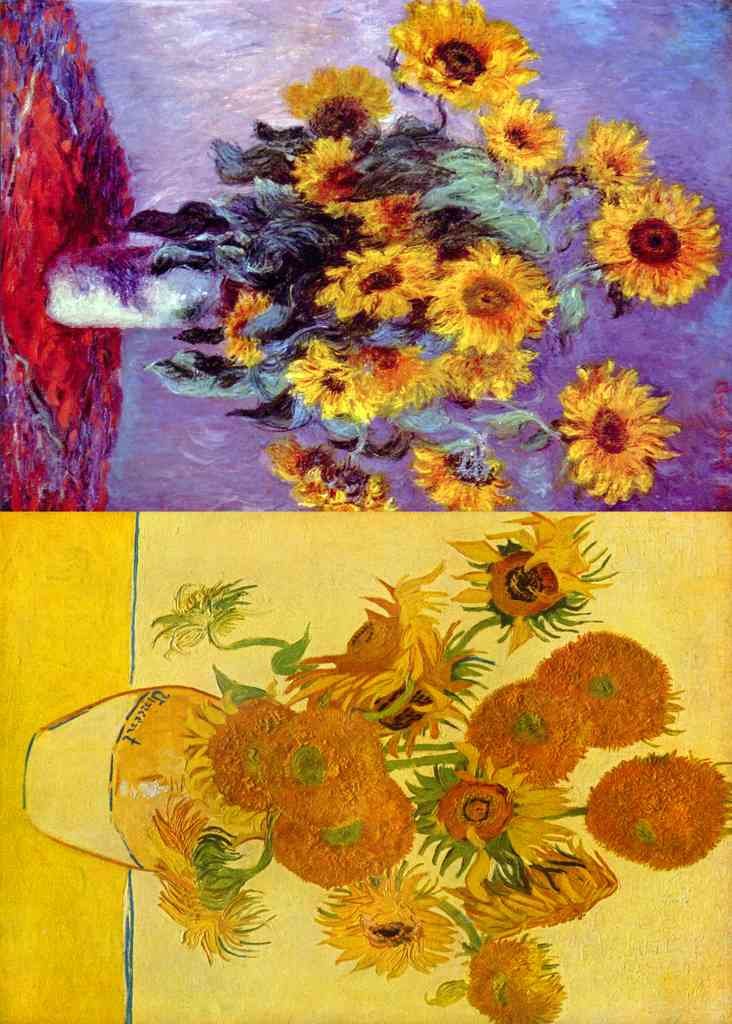 Still Life With Sunflowers Monet A4 Photo Print