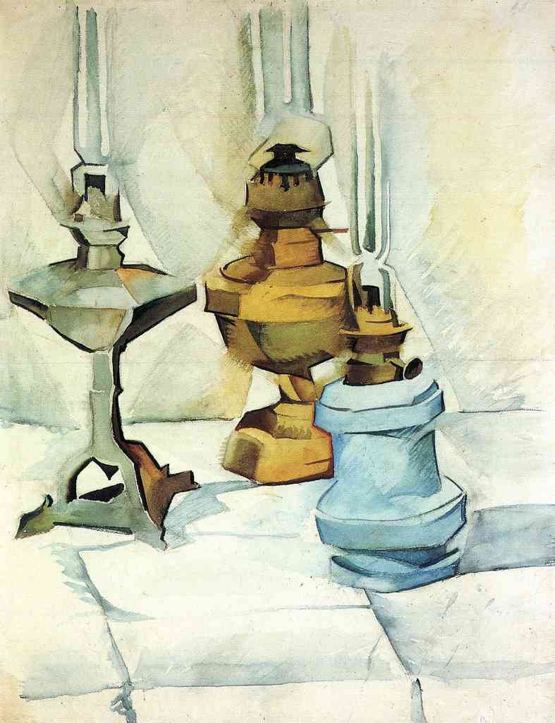 Still Life With Three Lamps Juan Gris Abstract Art A4 Photo Print