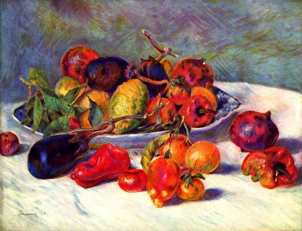 Still Life With Tropical Fruits Renoir A4 Photo Print