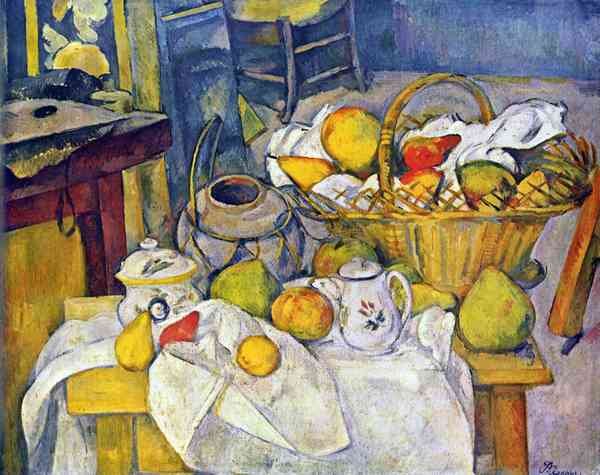 Still Life with Fruit Basket by Cezanne A4 Photo Print