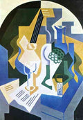 Still Life with Fruit bowl and mandolin by Juan Gris Abstract Art A4 Photo Print