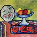 Still life with apple peel and a Japanese fan by August Macke Expressionism A4 Photo Print