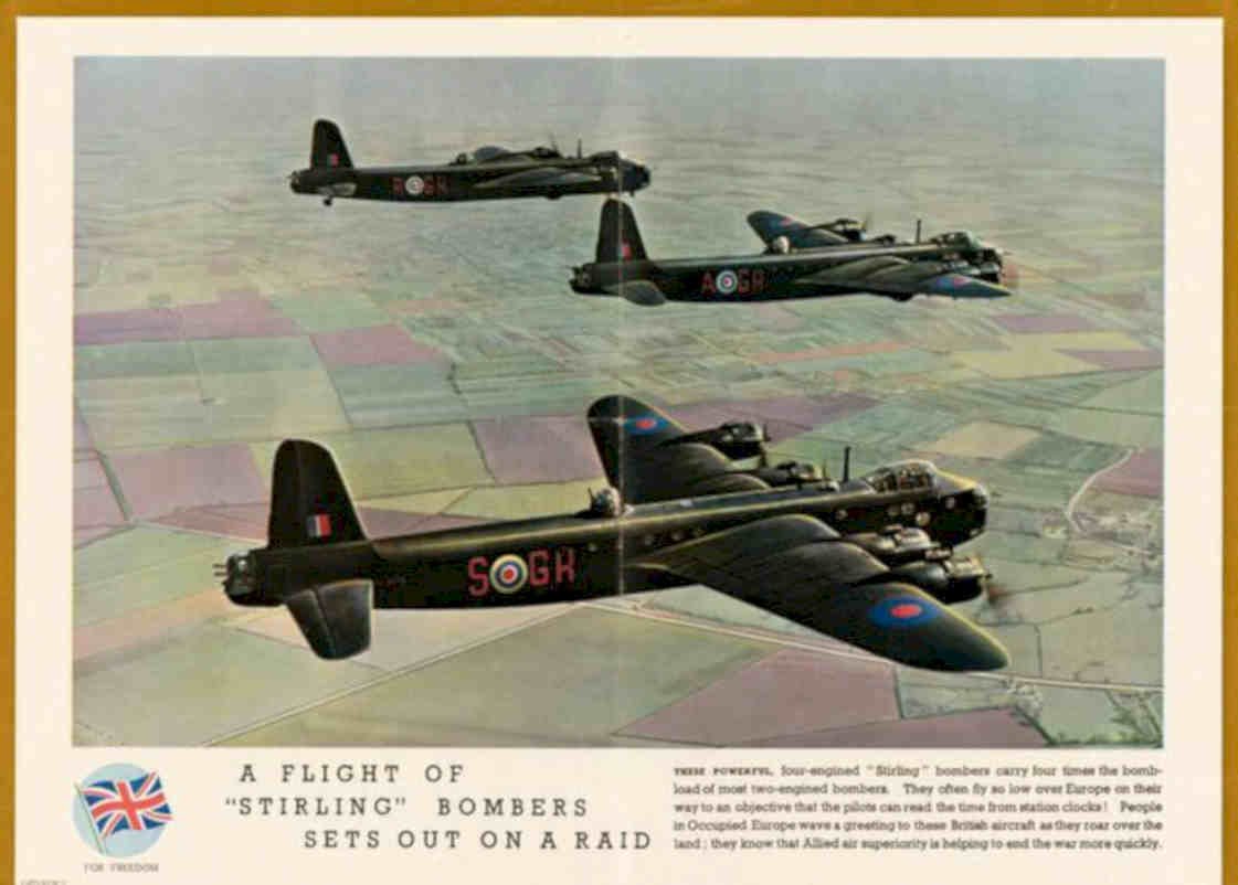 Stirling Bombers Raid Vintage Retro Advert Poster A4 Photo Print