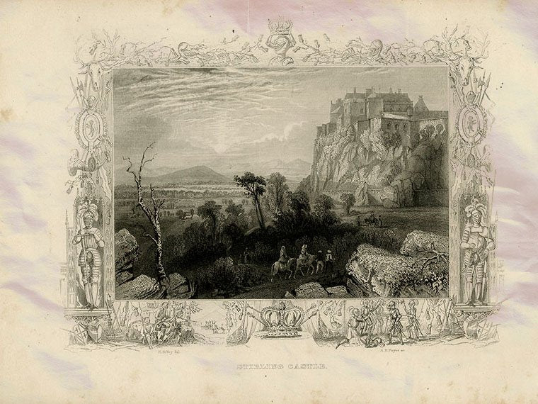 Stirling Castle Scotland View Payne Bibby 1845 Vintage A4 Photo Print