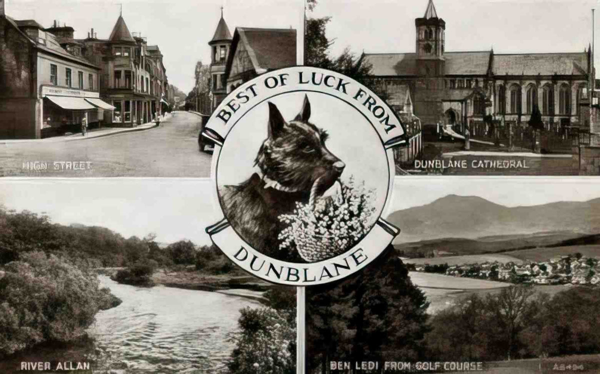 Stirlingshire Dunblane Multiview Vintage A4 Photo Print