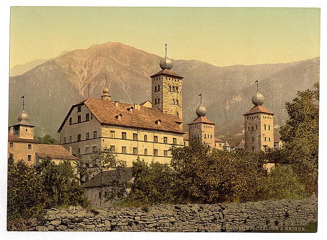 Stockalper Palace at Brigue Valais Vintage A4 Photo Print