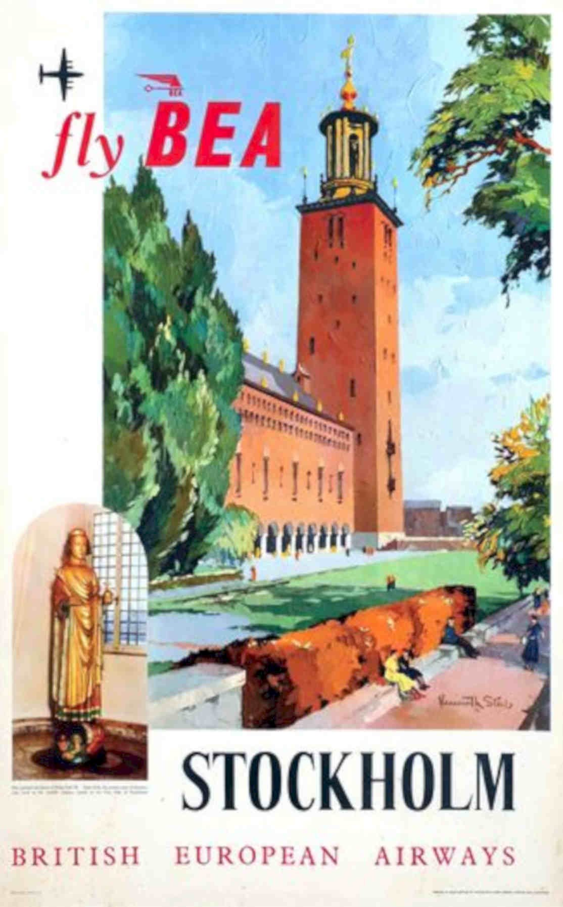 Stockholm Royal Palace Vintage Retro Advert Poster A4 Photo Print