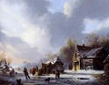 Stol Jacobus Van Der Skaters On A Frozen River Near A koek En Zopie A4 Photo Print
