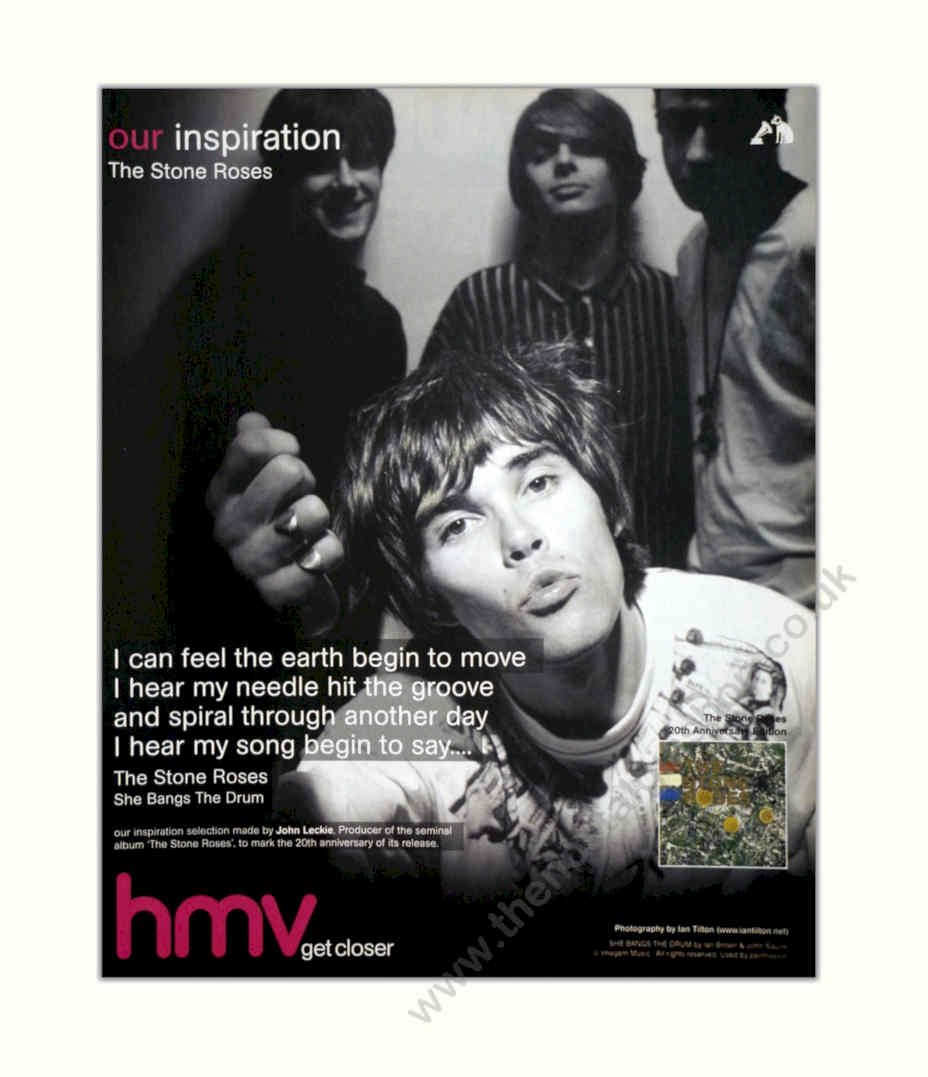 Stone Roses Concert Vintage Retro Advert Poster A4 Photo Print