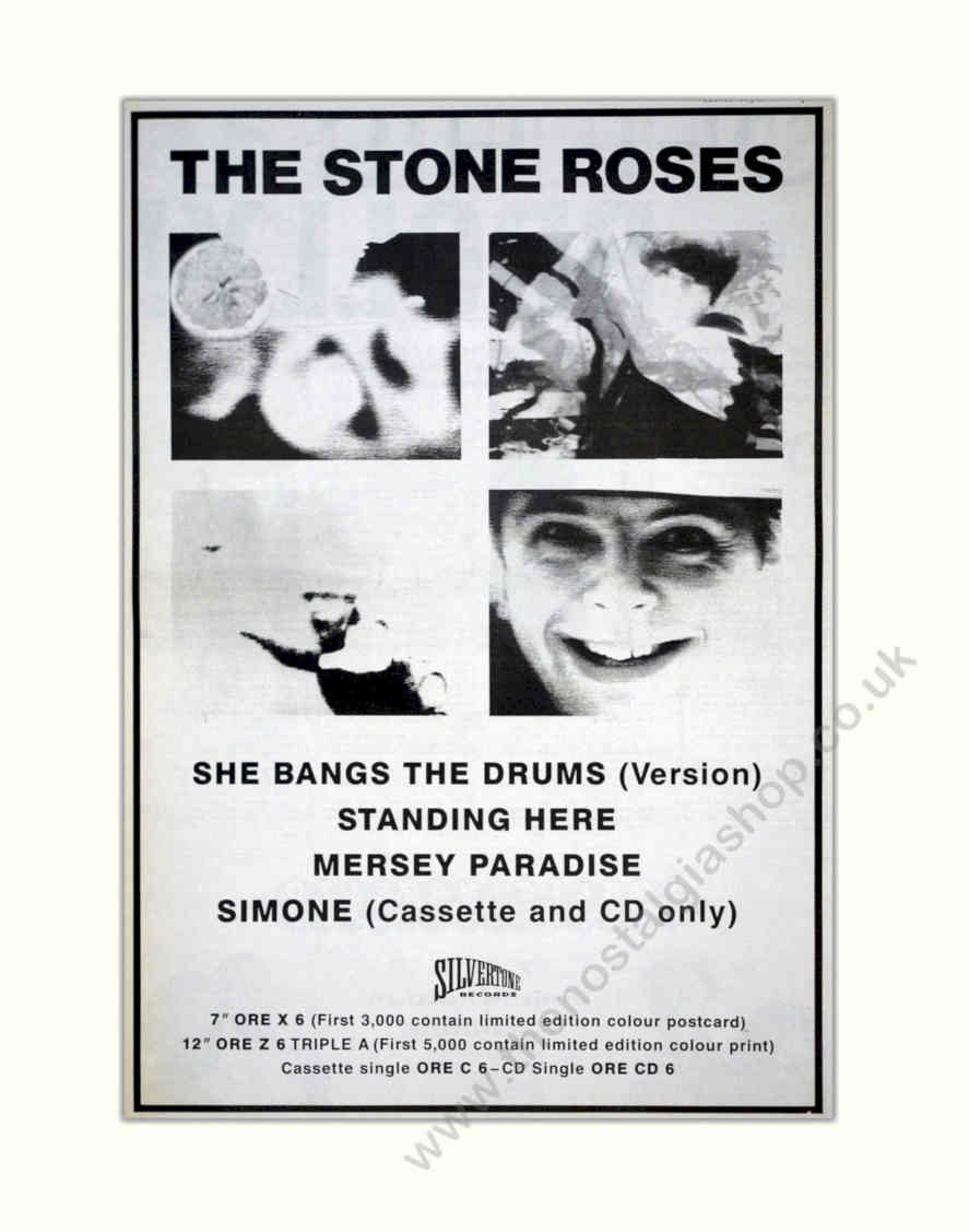 Stone Roses She Vintage Retro Advert Poster A4 Photo Print
