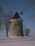 Stone Windmill Winter A4 Photo Print