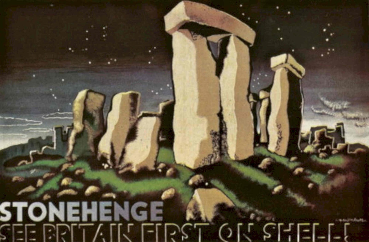 Stonehenge Silebritair First 1930s Vintage Retro Advert Poster