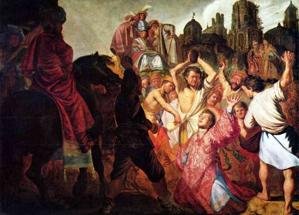 Stoning Of Stephen Rembrandt A4 Photo Print
