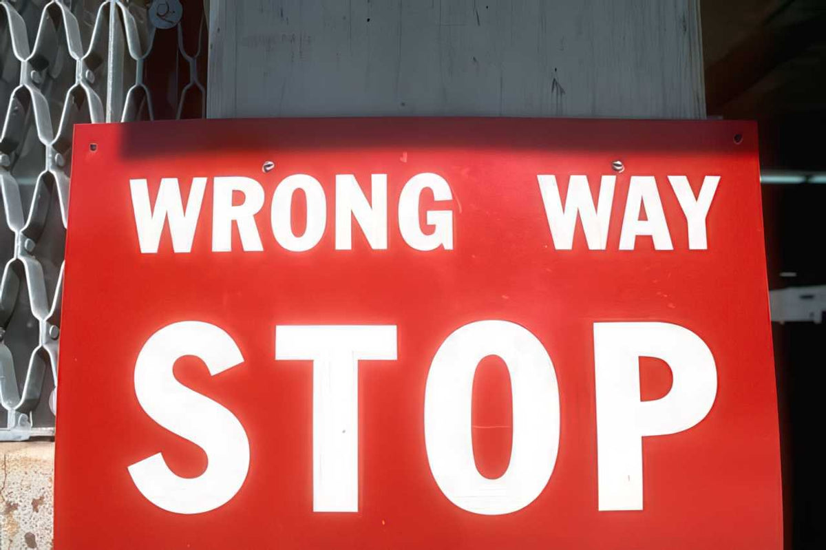 Stop Wrong Way A4 Photo Print
