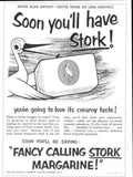 Stork Flamingo Margarine 1940s Vintage Retro Advert Poster