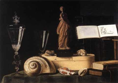 Stoskopff Sebastien Still Life With Statuette And Shells A4 Photo Print
