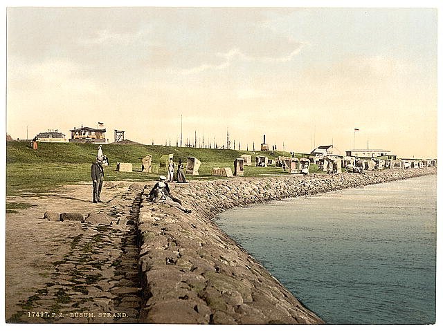 Strand Busum Schleswig Holstein Vintage A4 Photo Print