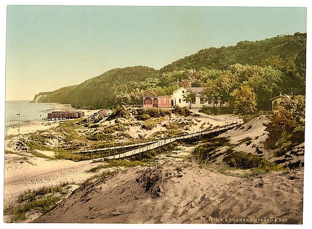 Strand and baths Gohren Isle of Rugen Vintage A4 Photo Print