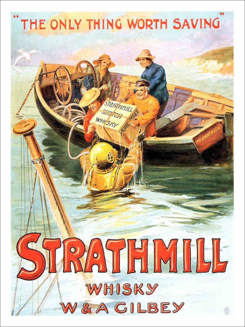 Strathmill Whisky 1900s Vintage Retro Advert Poster A4 Photo Print