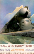 Streamlined New York 1940s Vintage Retro Advert Poster