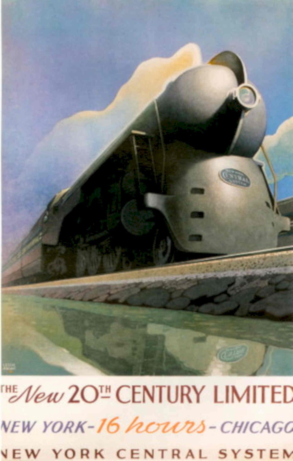 Streamlined New York 1940s Vintage Retro Advert Poster