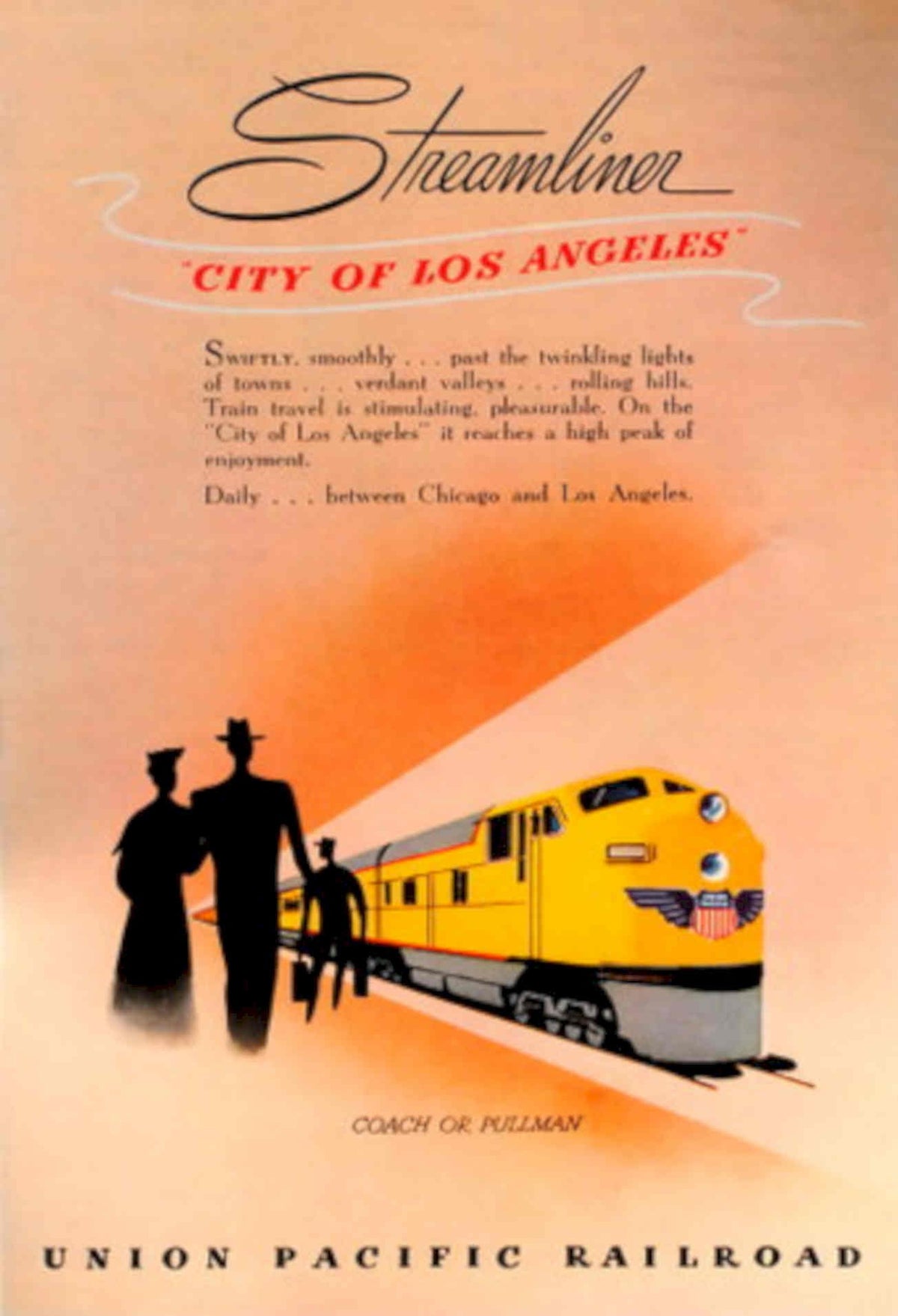 Streamliner City La 1940s Vintage Retro Advert Poster