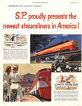 Streamliner Trains Sp 1950s Vintage Retro Advert Poster